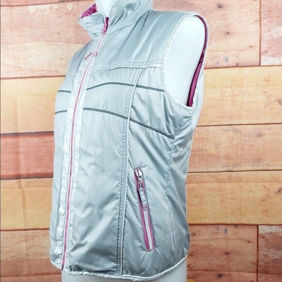 EUC Tom Crown Reversible Pink and Silver Puffer Vest - Picture 5 of 10